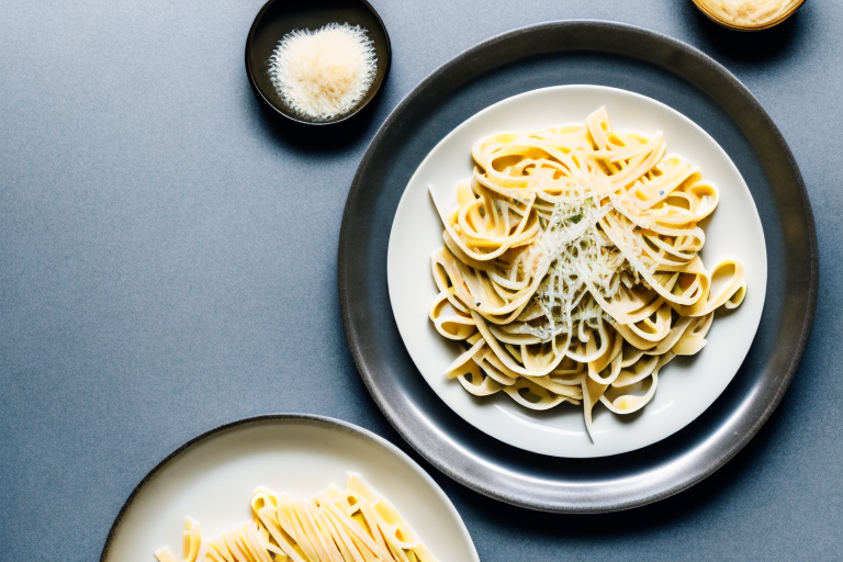 A plate of alfredo pasta