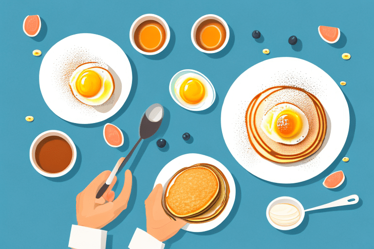 A stack of pancakes made with an egg substitute