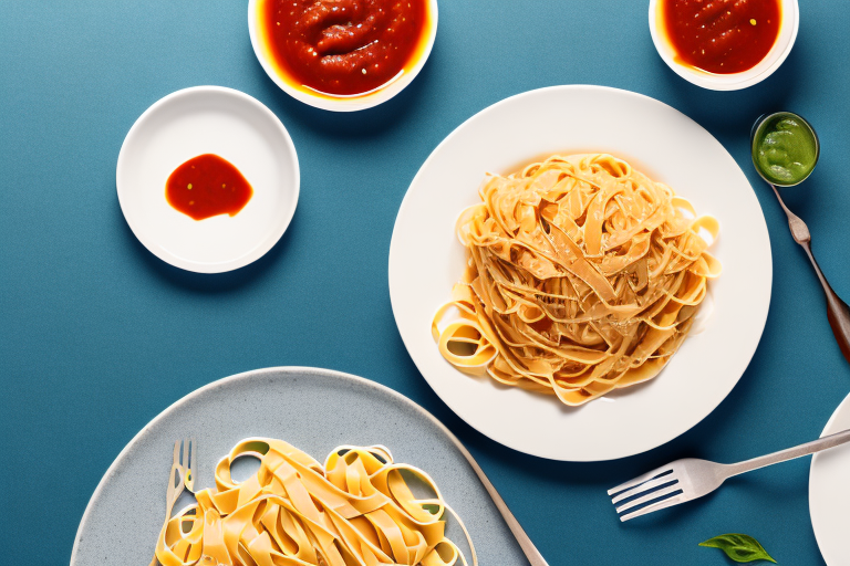 A plate of freshly cooked pasta with a maggiano's-style sauce