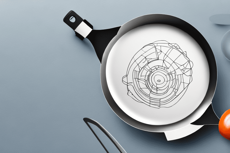 A kitchen with a frying pan featuring both teflon and stainless steel materials