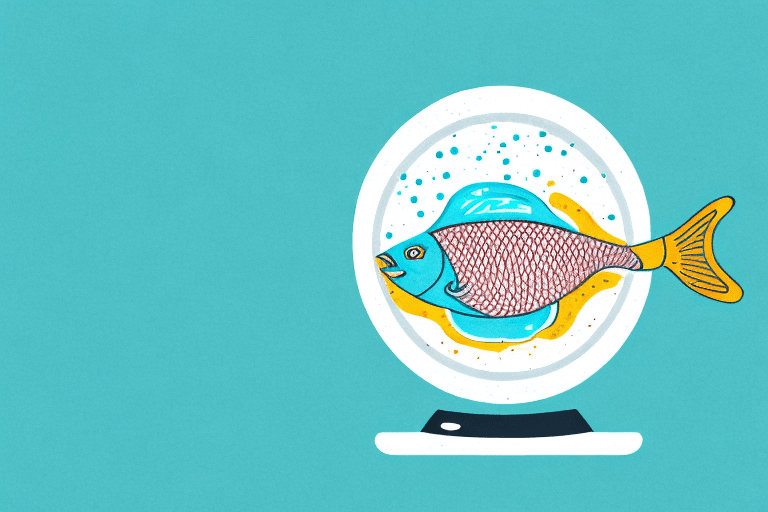 A fish thawing in a bowl of water