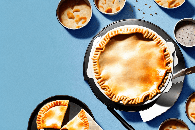 A kfc pot pie in the process of being reheated