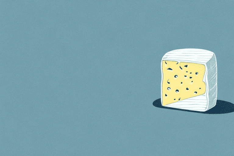 A block of cheese in the process of defrosting