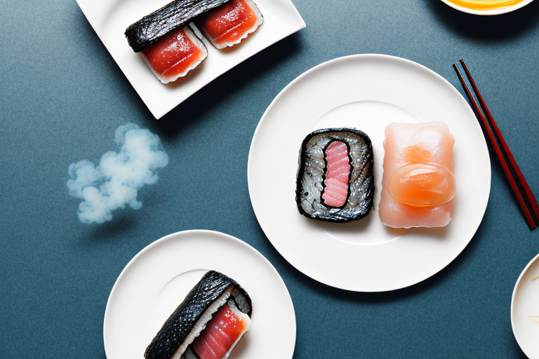 A plate of spam musubi