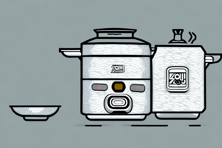 A zojirushi rice cooker with different types of rice inside