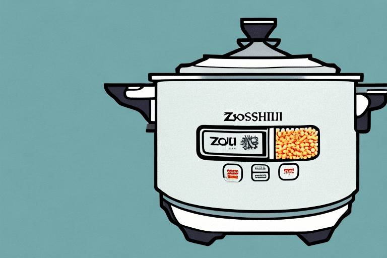 A zojirushi rice cooker with a pot of chili inside