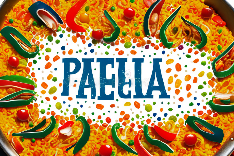 A colorful paella dish with vegetables
