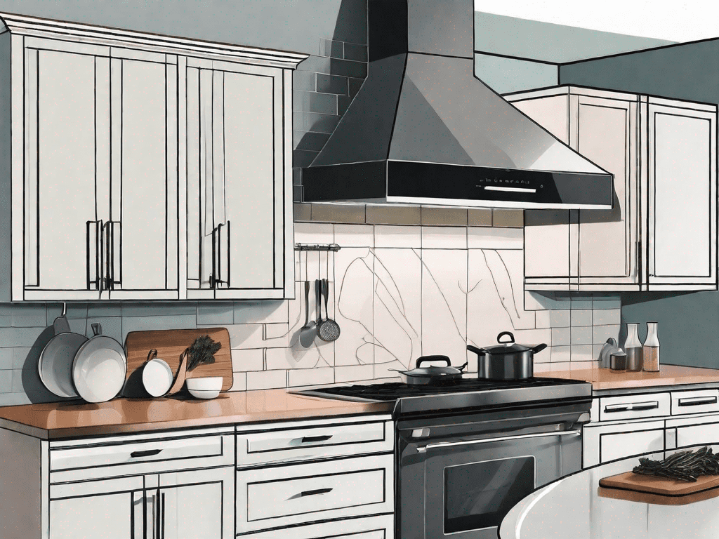 An under cabinet range hood and a wall mount range hood side by side in a modern kitchen setting