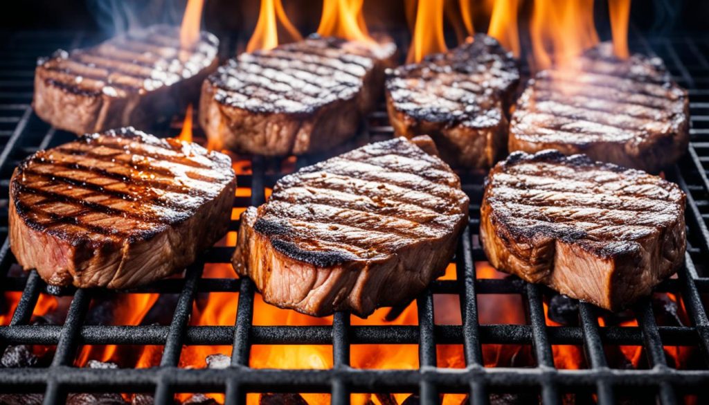 grilling multiple steaks